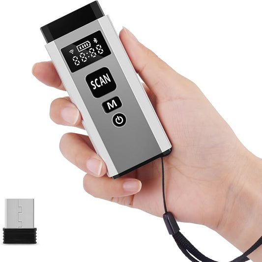 Barcode Scanner Bluetooth, 1D 2D Portable Wireless Barcode Reader 3 in 1 Wired by JRHC