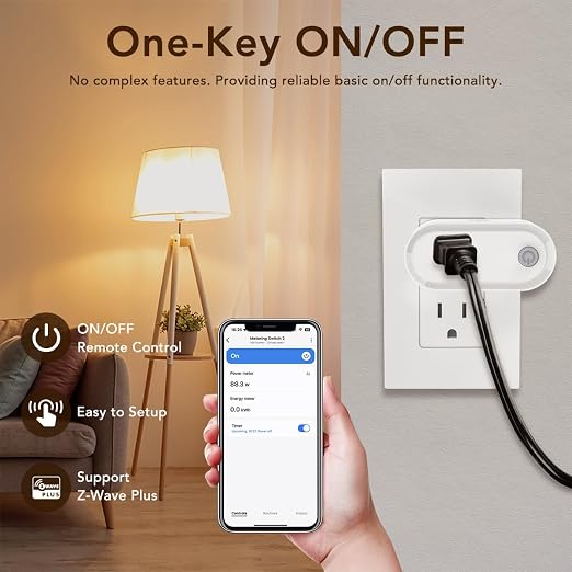 NEO Z-Wave Plus Smart Mini Plug 3-Pack, Compact Z-Wave Outlet - Image 2