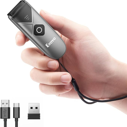 Eyoyo Bluetooth 2D&1D Barcode Scanner, Portable Wireless Mini Barcode Reader by Eyoyo