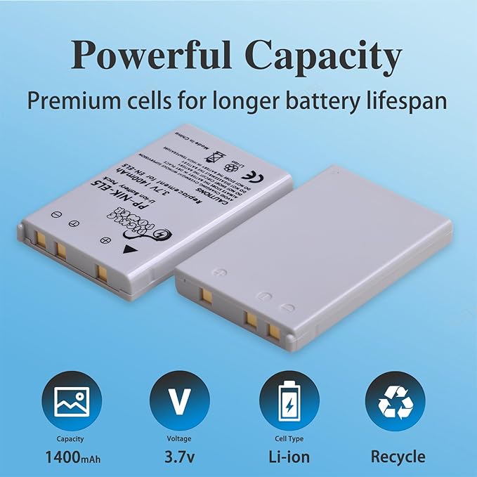 Pickle Power EN-EL5 Battery 2-Pack and LED Dual Charger - Image 3