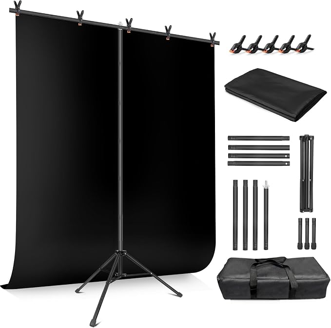 Black Backdrop Background with Stand by JEBUTU