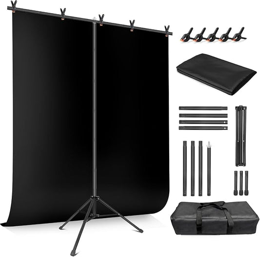 Black Backdrop Background with Stand by JEBUTU