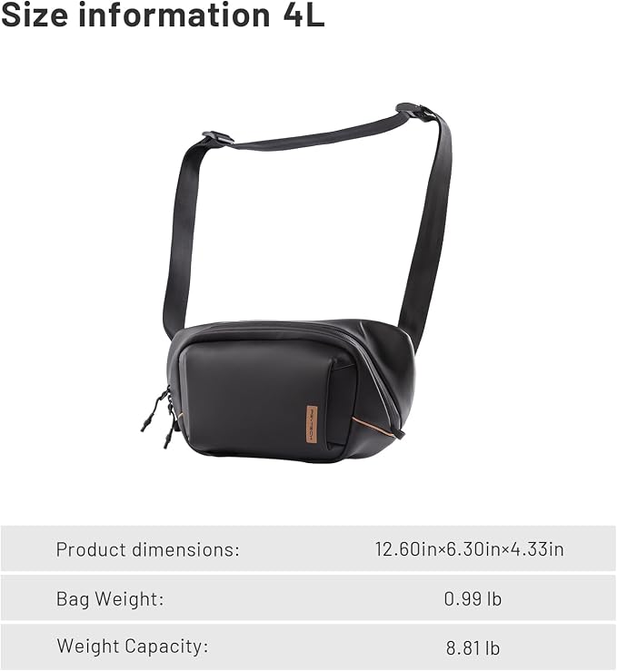 PGYTECH OneGo Solo V2 Camera Sling Bag, 4L Camera Chest Bag Crossbody Fanny Pack - Image 8