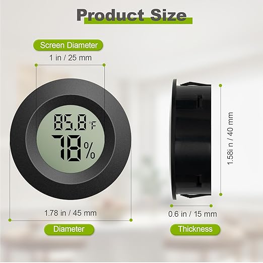 4-Pack Mini Hygrometer Thermometer, Digital LCD Humidity Meter Indoor/Outdoor - Image 2