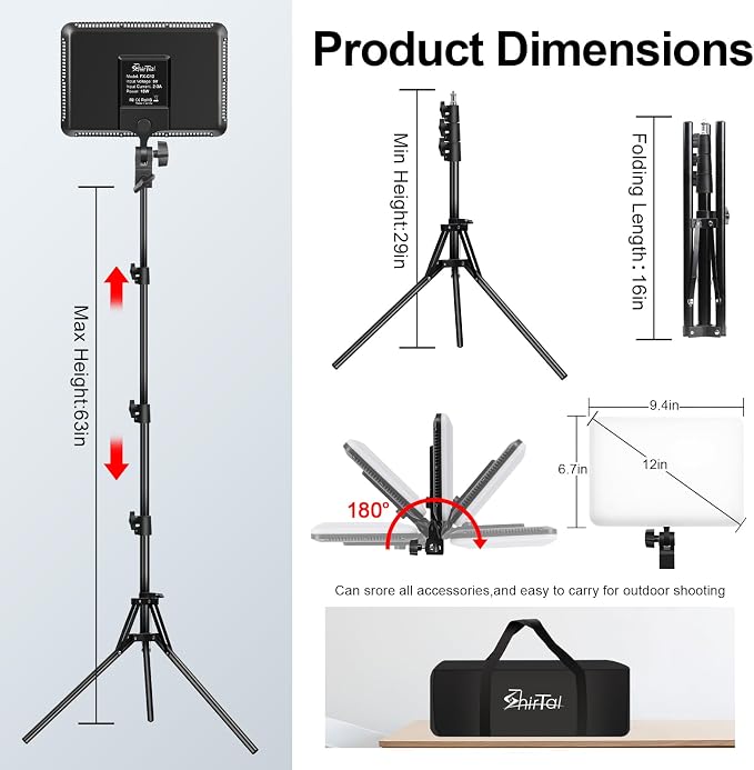 12" LED Video Light Kit, Streaming Lighting - Image 5