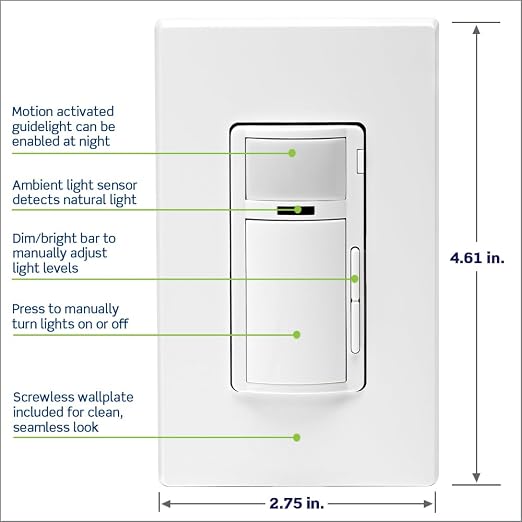 Leviton Decora Smart Motion Sensing Dimmer Switch, Wi-Fi 2nd Gen, Neutral Wire - Image 5
