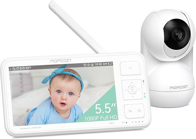 Momcozy Video Baby Monitor, 5.5” 1080P Full HD Baby Monitor by Momcozy