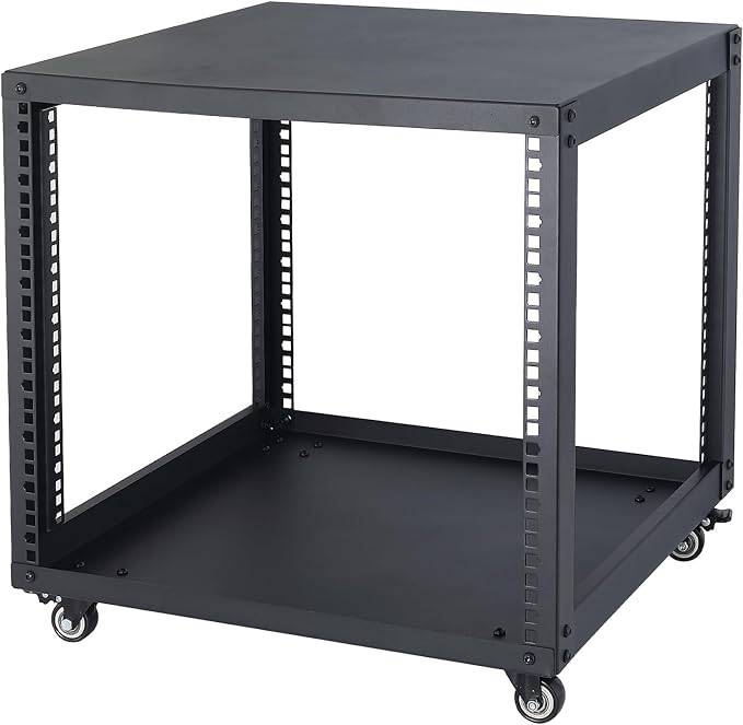 SC02 9U 19" Open Frame Network Server AV Gear Equipment Rack Mobile Storage - Image 9