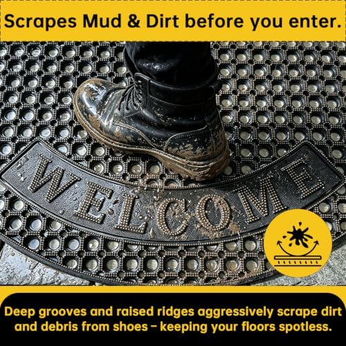 Outside Rubber Welcome Door Mats Anti Slip Rubber Floor Mats 23x35 - Image 4