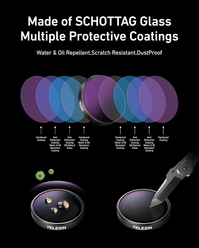 TELESIN CPL ND Filter Set for DJI Action 5 Pro/4/3, Xtra Edge & Xtra Edge Pro - Image 4