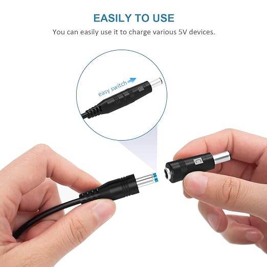 Powseed 5V Universal DC Power Cable, USB to DC Charging Cord - Image 6