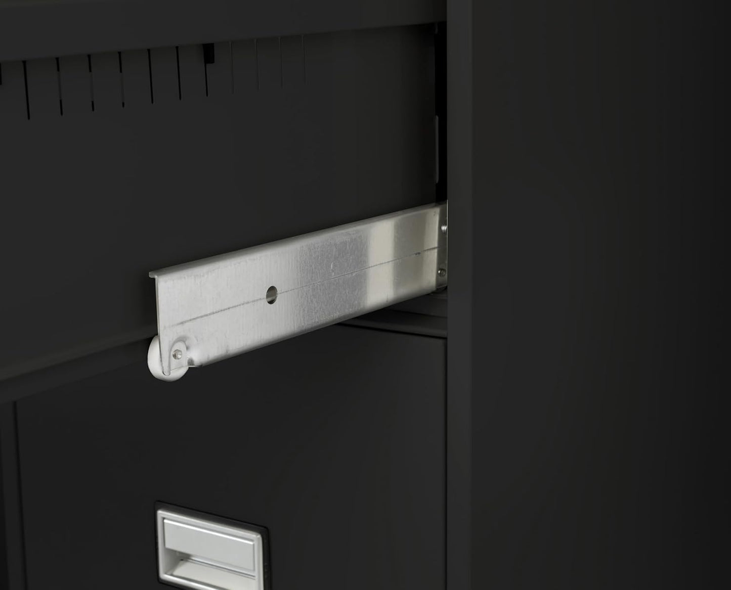 25 inch 2-Drawer Vertical Fireproof File Cabinet – Legal and Letter Size Filing – Key Lock – Water Resistant Seal – Fire and Impact Rated – Black Finish – Model LGL2W25B