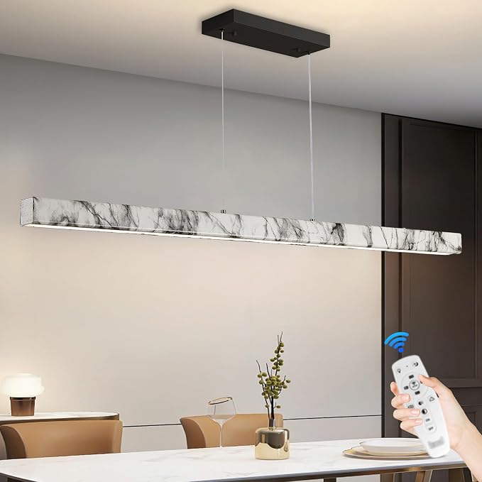 Linear Pendant Lights for Kitchen Island, 39” Modern LED Chandelier for Dining - Image 8