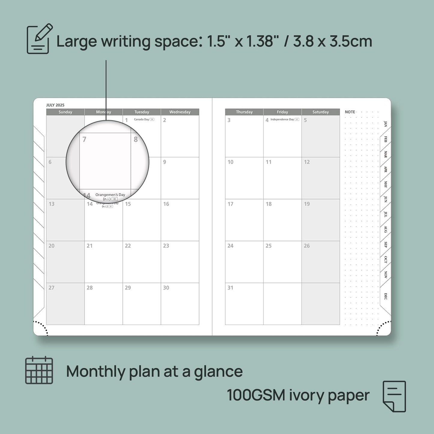 POPRUN Planner 2025-2026 (Medium - 6.5'' x 8.5'') Academic Weekly Calendar (July 2025 - June 2026) with Hourly Time Slots, Monthly Tabs, 100GSM Thick Papers, Leather Soft Cover - Pink
