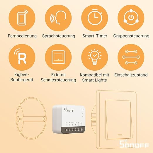 SONOFF ZBMINIR2 Zigbee Smart Switch, Zigbee 3.0 Lict Switch, Compatible - Image 2