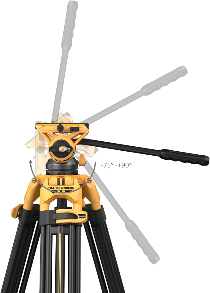 SmallRig AD-01 73''/186cm Heavy-Duty Fluid Head Tripod Bumblebee Edition - Image 2