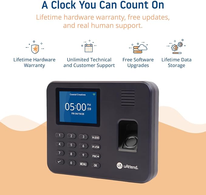 uAttend RE2000 Biometric Time Clock - Image 7