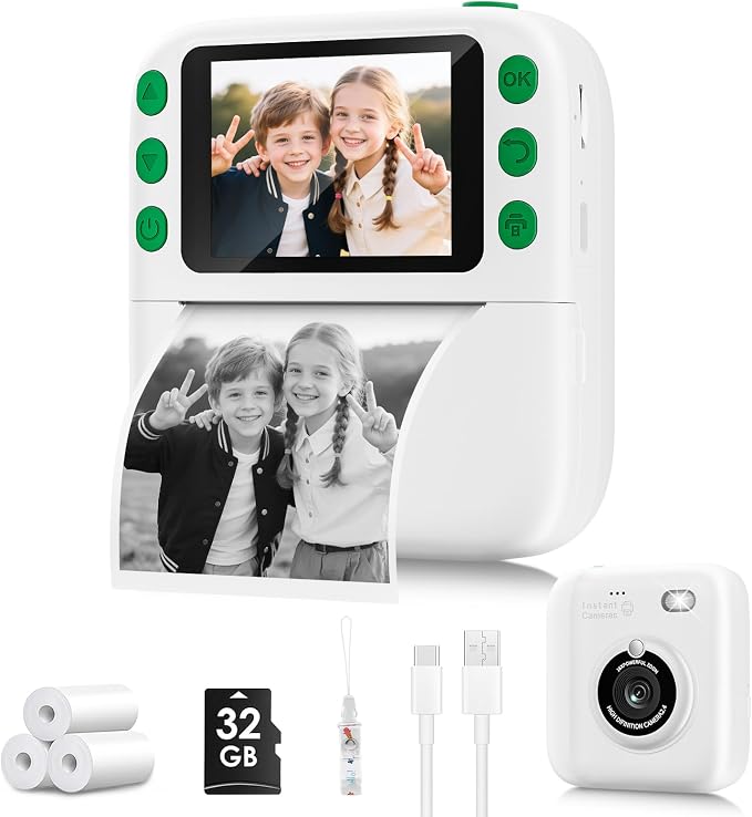 Instant Print Camera for Kids, Christmas Birthday Gifts for Girls Boys by Yusuuo