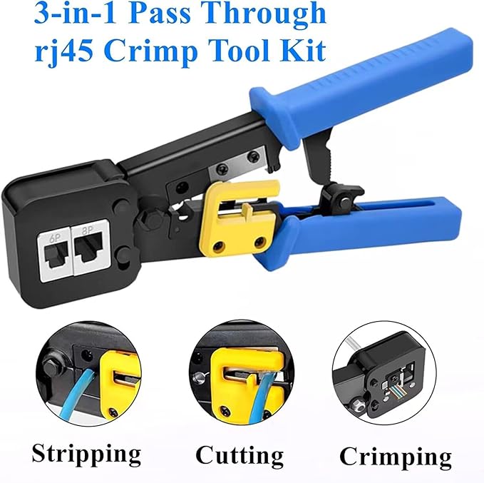 Gaobige rj45 Crimping Tool for Cat6 Cat5e Cat5, Sturdy Crimper for rj45 rj12/11 - Image 2