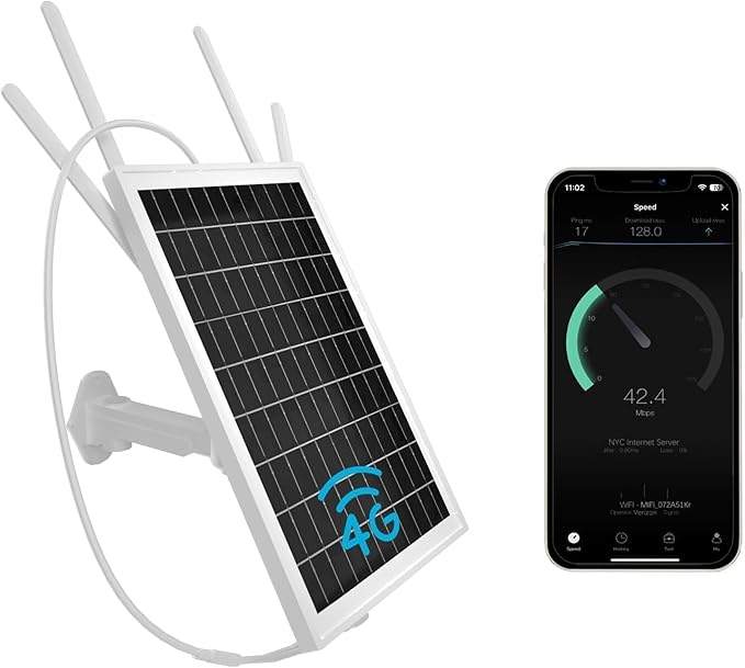 15W Solar Powered 4G LTE Modem Router, Outdoor Solar Powered WiFi Extender by LASTCOW