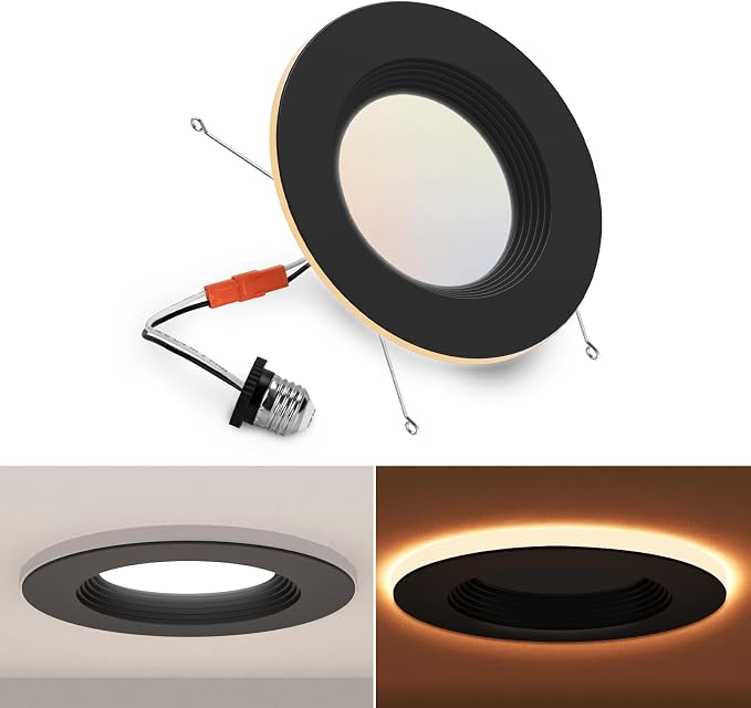 POWERASIA 1 Pack Black 5/6 Inch LED Can Lights by POWERASIA