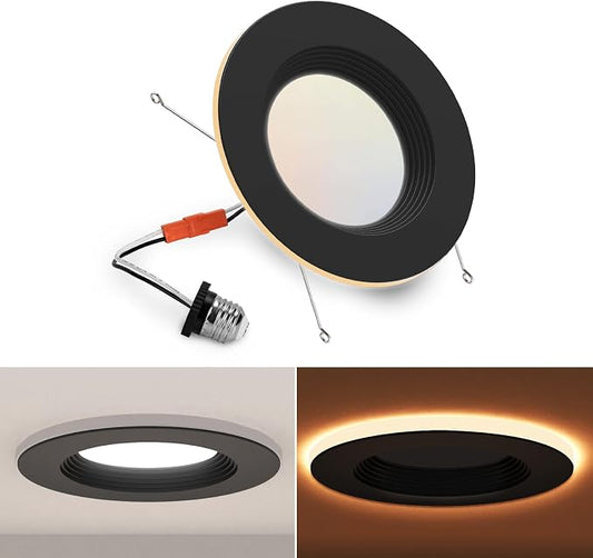 POWERASIA 1 Pack Black 5/6 Inch LED Can Lights by POWERASIA