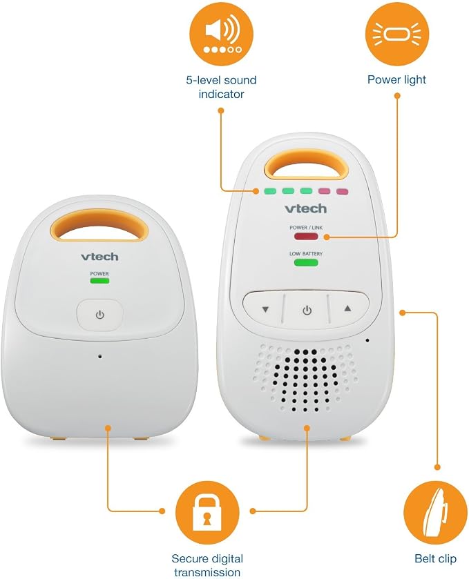 VTech Audio Baby Monitor — No Static DECT 6.0, No WiFi, Hack-Proof | 8Hr Battery - Image 6