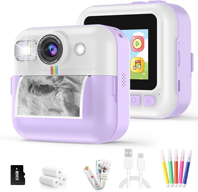 BOFIDAR Instant Print Camera for Kids, Children Digital Camera Video Toddler by BOFIDAR
