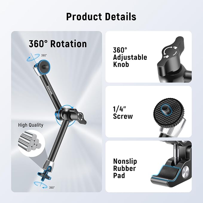 NEEWER 9.8"/25cm Adjustable Magic Arm - Image 3