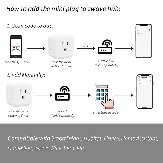 Minoston Z-Wave Outlet Dimmer, 800 Series Z-Wave Smart Plug, Z-Wave Hub Required - Image 6