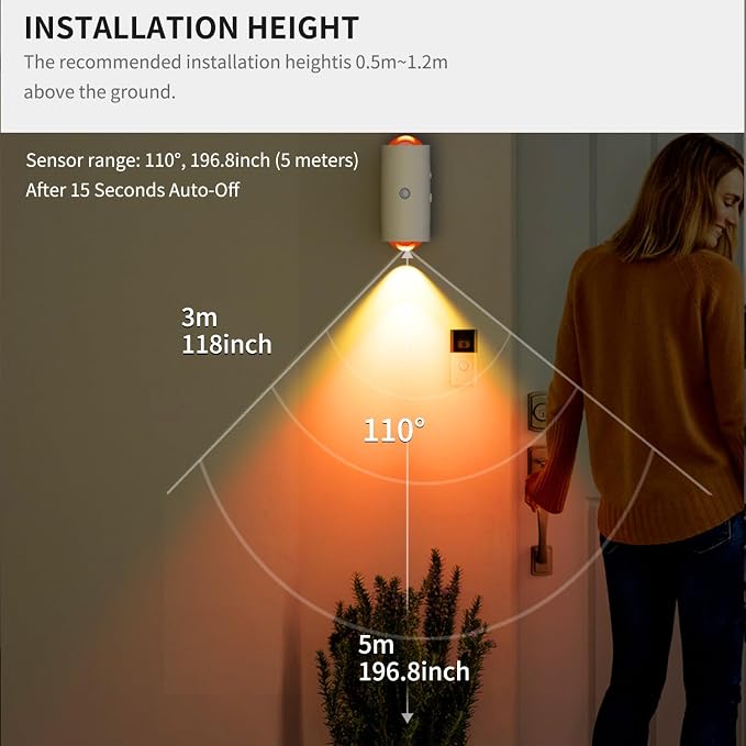 LED Motion Sensor Night Light, 7 Colors Rechargeable Battery Stair Light - Image 5