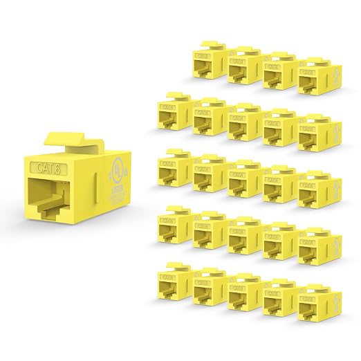 VCE UL-Listed CAT6 Keystone Coupler 25-Pack, Ethernet Coupler Female to Female by VCE