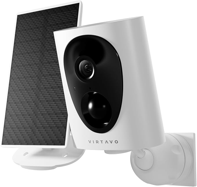 VIRTAVO Wireless Solar Security Camera Outdoor, 2K Starlight Color Night Vision by virtavo