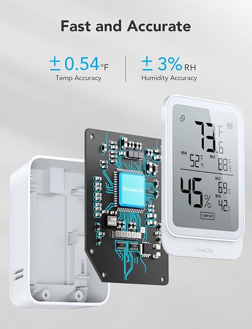 GoveeLife Hygrometer Thermometer H5104 2Pack, Remote LCD Digital Hygrometer - Image 3