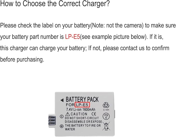 LP-E5 Battery Charger for Canon EOS 500D, Kiss X3, Rebel T1i - Image 2