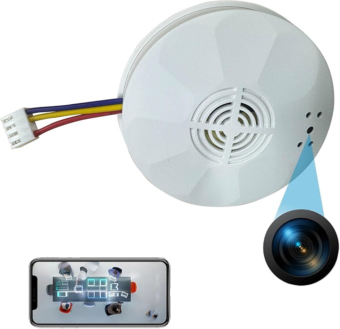 4K Ultra WiFi Hidden Camera, Smoke Detector Shaped Cameras by ULarcameras