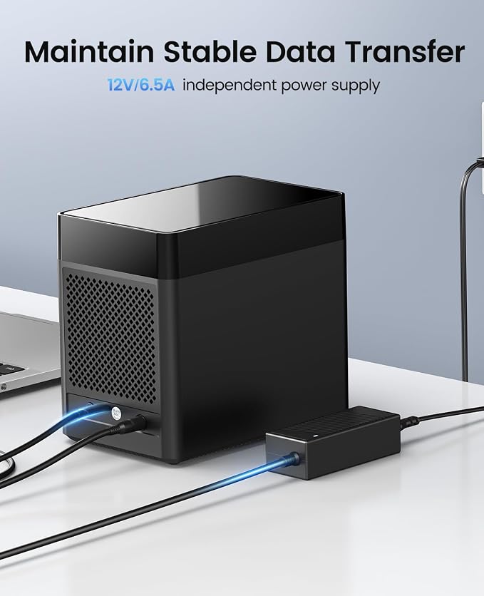 ORICO 5 Bay 3.5 Inch Hard Drive Enclosure USB C to SATA Magnetic Tool-Free - Image 7
