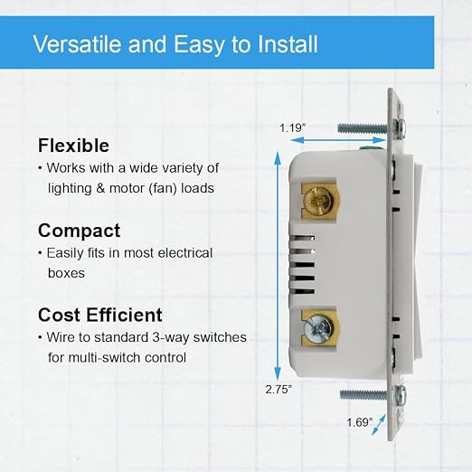 HomeSeer Smart Light Switch, 800 Series Long Range Z-Wave Technology, Includes - Image 5