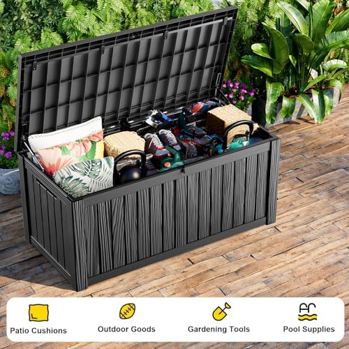 150 Gallon Waterproof Outdoor Storage Box, UV Resistant Resin Deck Box - Image 5