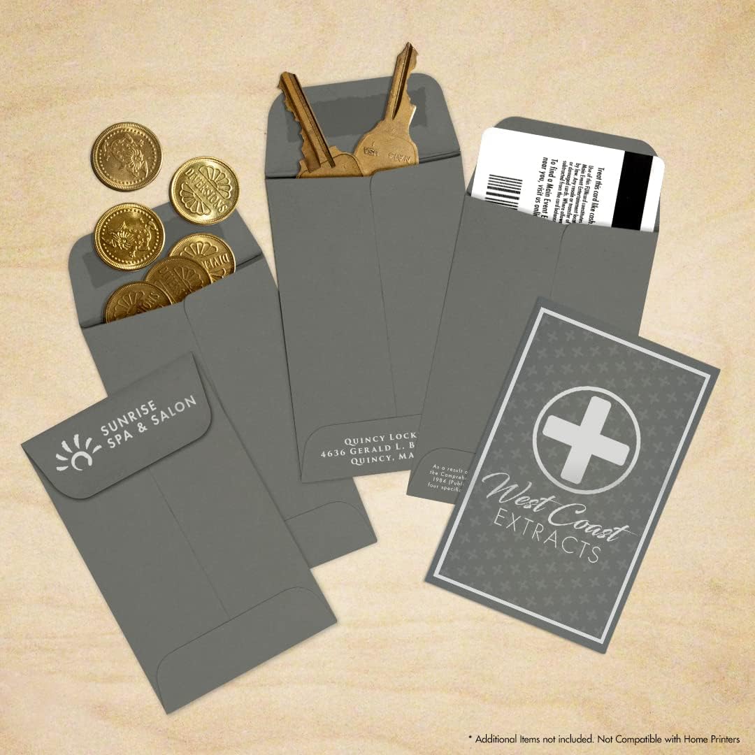 LUXPaper #1 Coin Envelopes | 2 1/4" x 3 1/2" | Smoke Gray | 80lb. Text | 250 Qty