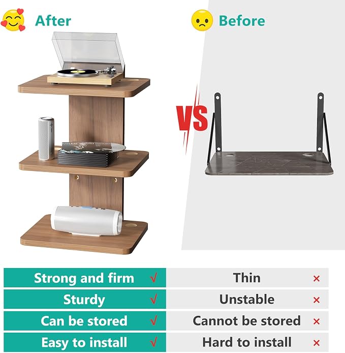 WALI Floating TV Shelf, 3 Tier Projector Shelf - Image 5