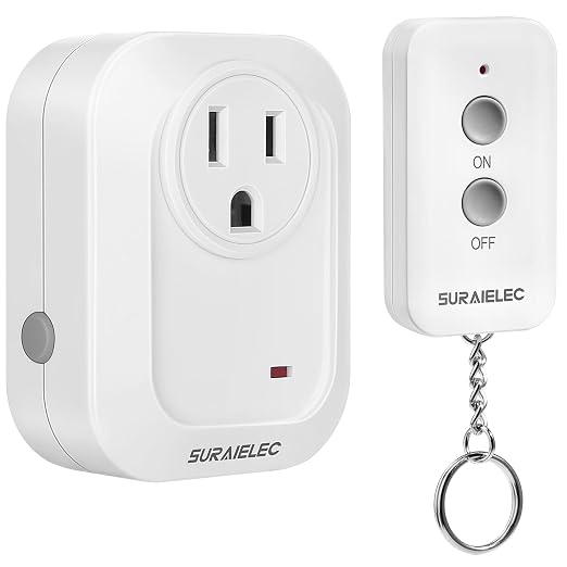 SURAIELEC Wireless Light Switch Remote Control Outlet, No Wiring Needed by SURAIELEC