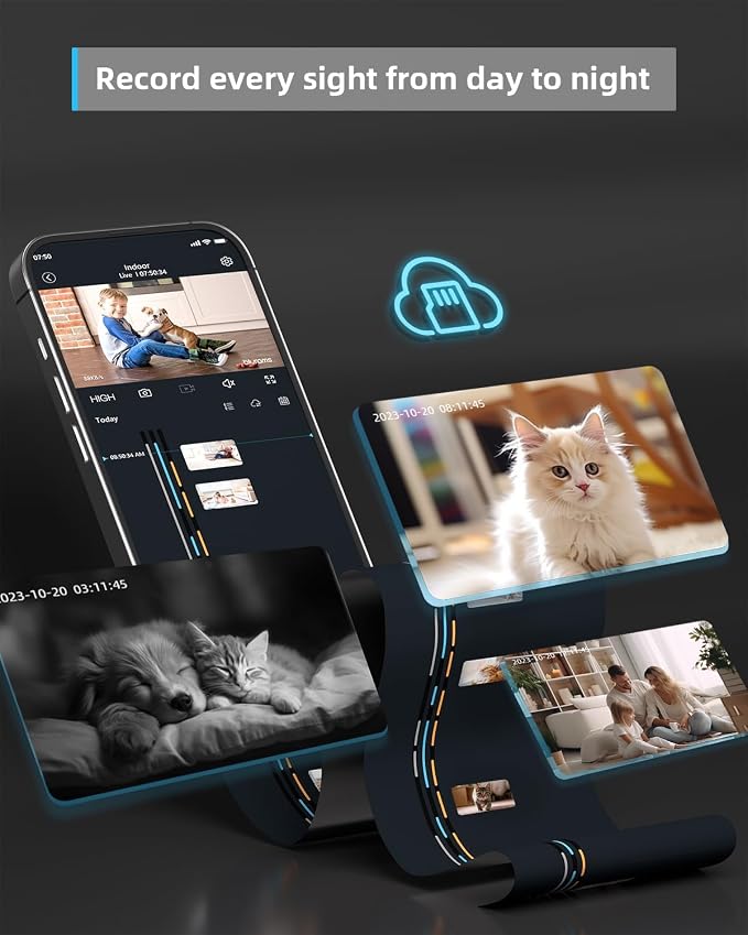 Security Camera 2K, blurams Baby Monitor Dog Camera 360-degree - Image 8