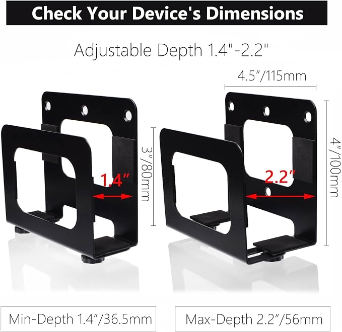 Adjustable Cable Box Wall Mount Small Device Modem Wall Mount Holder - Image 3
