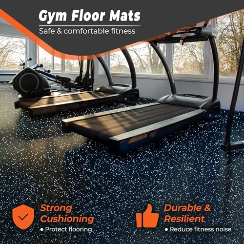 SUPERJARE 0.4'' Thick 36 Pcs 144 Sq Ft Rubber Top Exercise Equipment Mats - Image 4