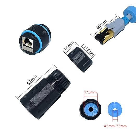 IP68 Waterproof RJ45 Coupler, Shielded Pure Copper Waterproof Ethernet Coupler - Image 4