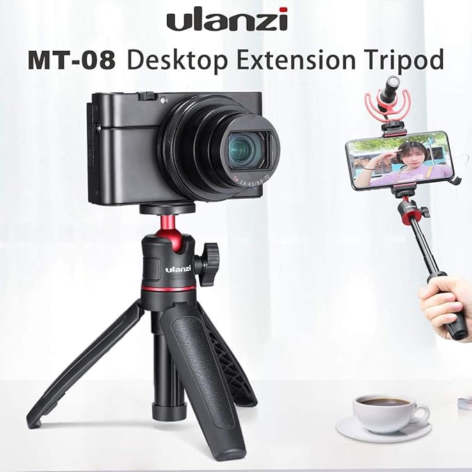 MT-08 Black Mini Tripod for Camera, 1/4" Screw Universal Tripod Compatible - Image 4