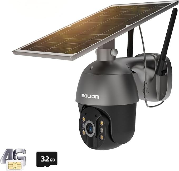 SOLIOM S600 3G/4G LTE Solar Powered Cellular Security Camera Wireless Outdoor by SOLIOM