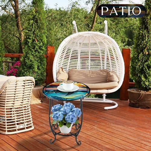 Cinnvoice Outdoor Side Table Small End Patio Porch Table - Image 6