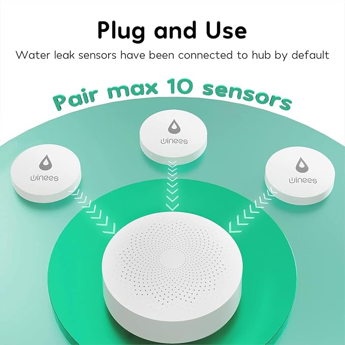 Winees WiFi Water Leak Detector, 1 Pack Water Sensors - Image 3